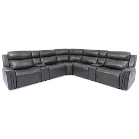 Power Headrest Reclining Sectional with USB Ports